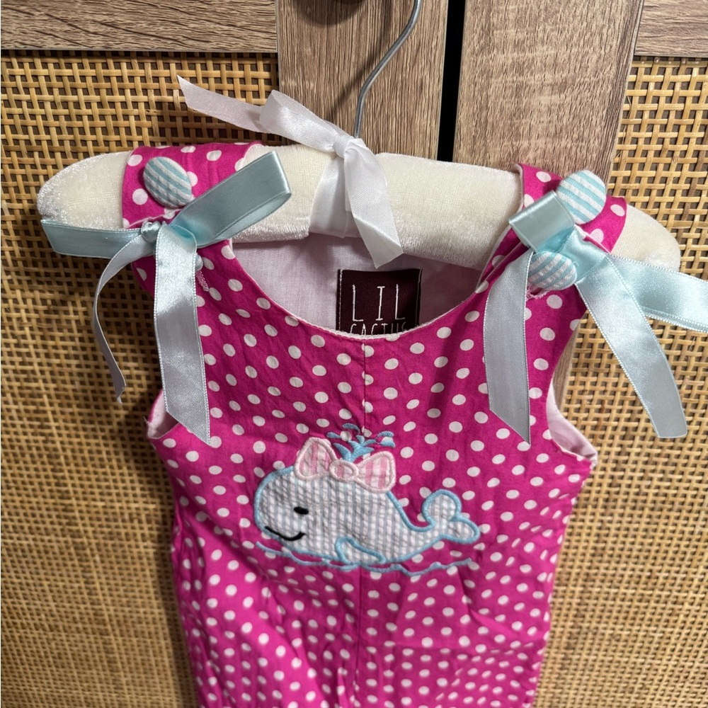 Lil Cactus Pink Polka Dot Whale Dress